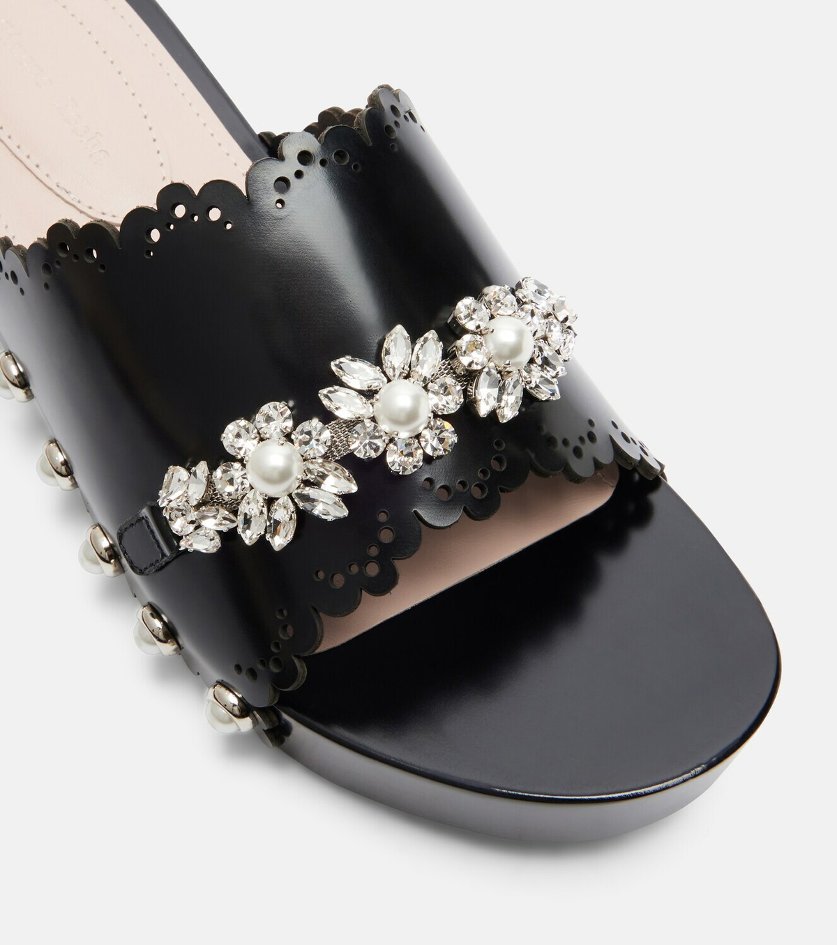 Simone Rocha Embellished leather clogs