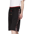 Dolce and Gabbana Black Red Stripe Sweat Shorts