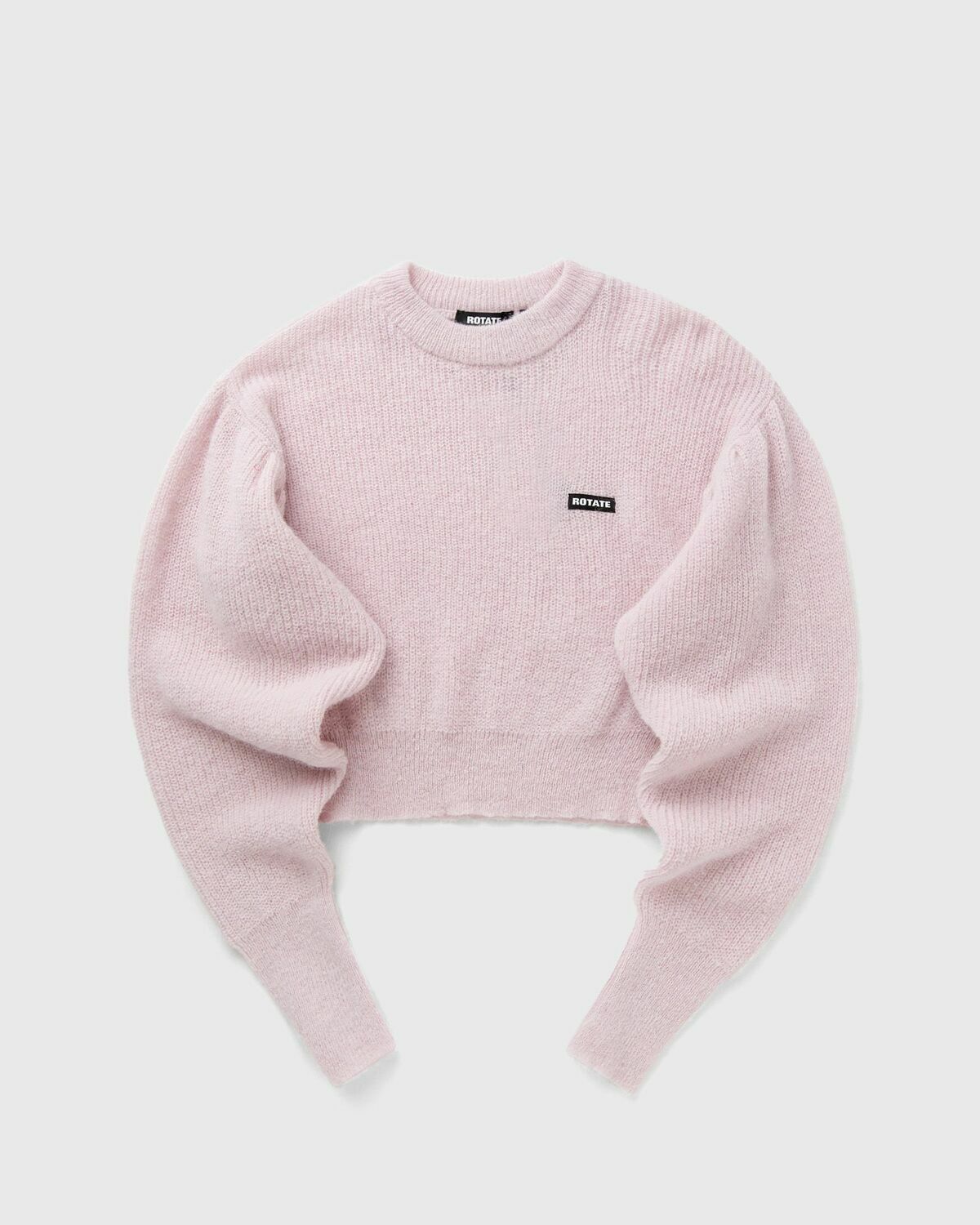 ROTATE Birger Christensen KNIT PUFF CREWNECK pink Womens Pullover