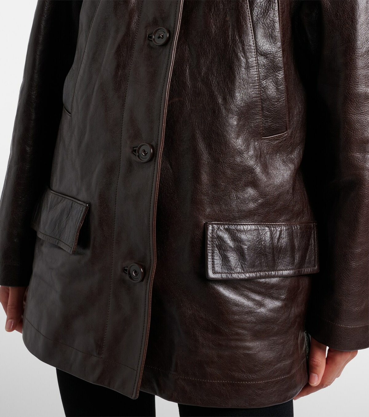 Balenciaga Oversized leather car coat