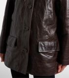 Balenciaga Oversized leather car coat