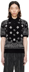 AMIRI Black Bandana Polo