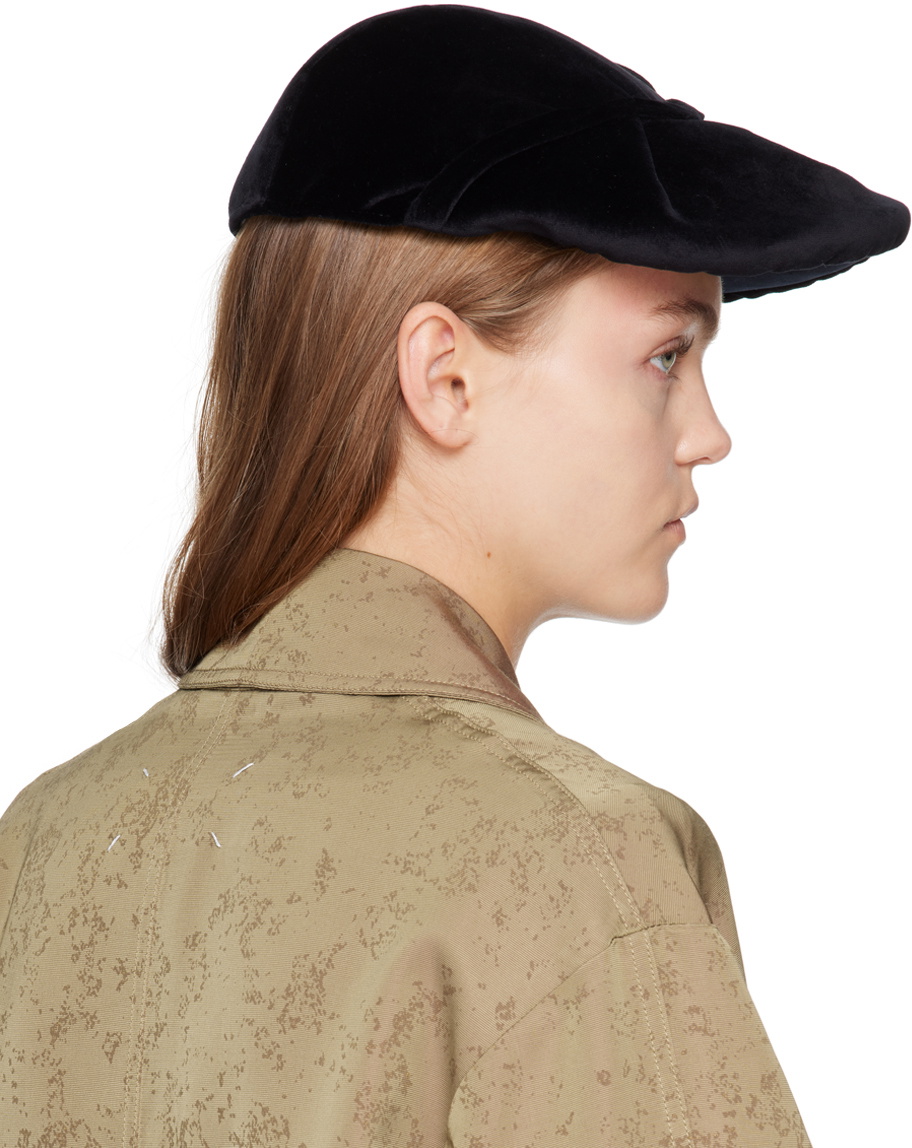 Maison Margiela Black Appliqué Beret Maison Margiela