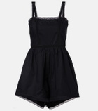 Faithfull Emilia lace-trimmed cotton romper