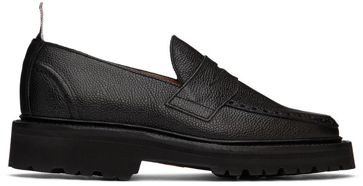 Photo: Thom Browne Black Commando Sole Penny Loafers