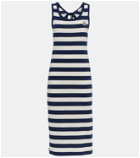 Moncler Striped cotton jersey midi dress