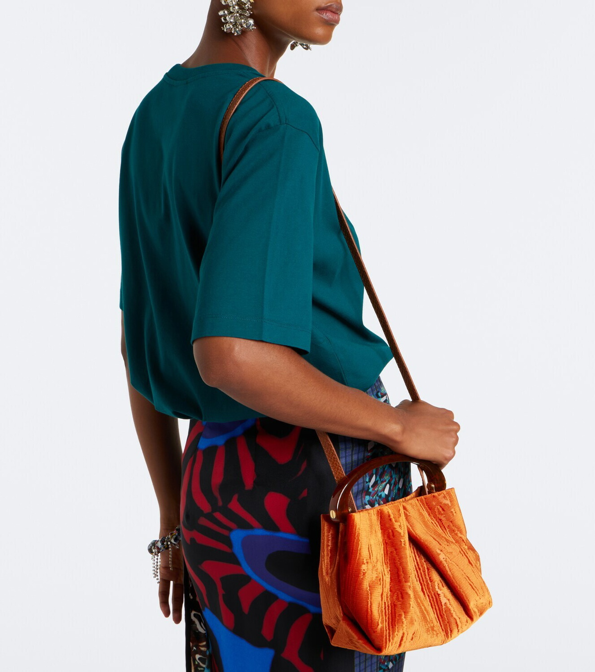 Dries Van Noten Crisp Small velvet top-handle bag