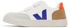 VEJA Kids White & Multicolor V-10 Velcro Sneakers