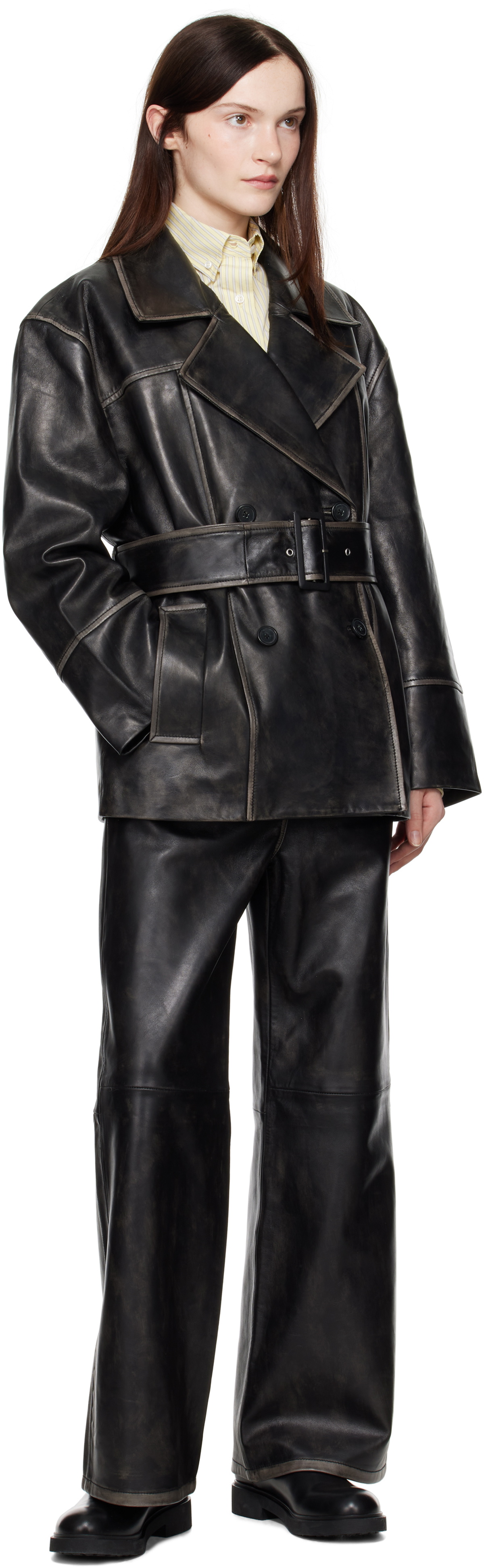 新品タグ付き　STAND STUDIO レザージャケット　36表記S〜M　黒 Stand Studio Black Willow Leather Jacket Stand Studio