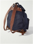 RRL - Riley Leather and Suede-Trimmed Denim Backpack