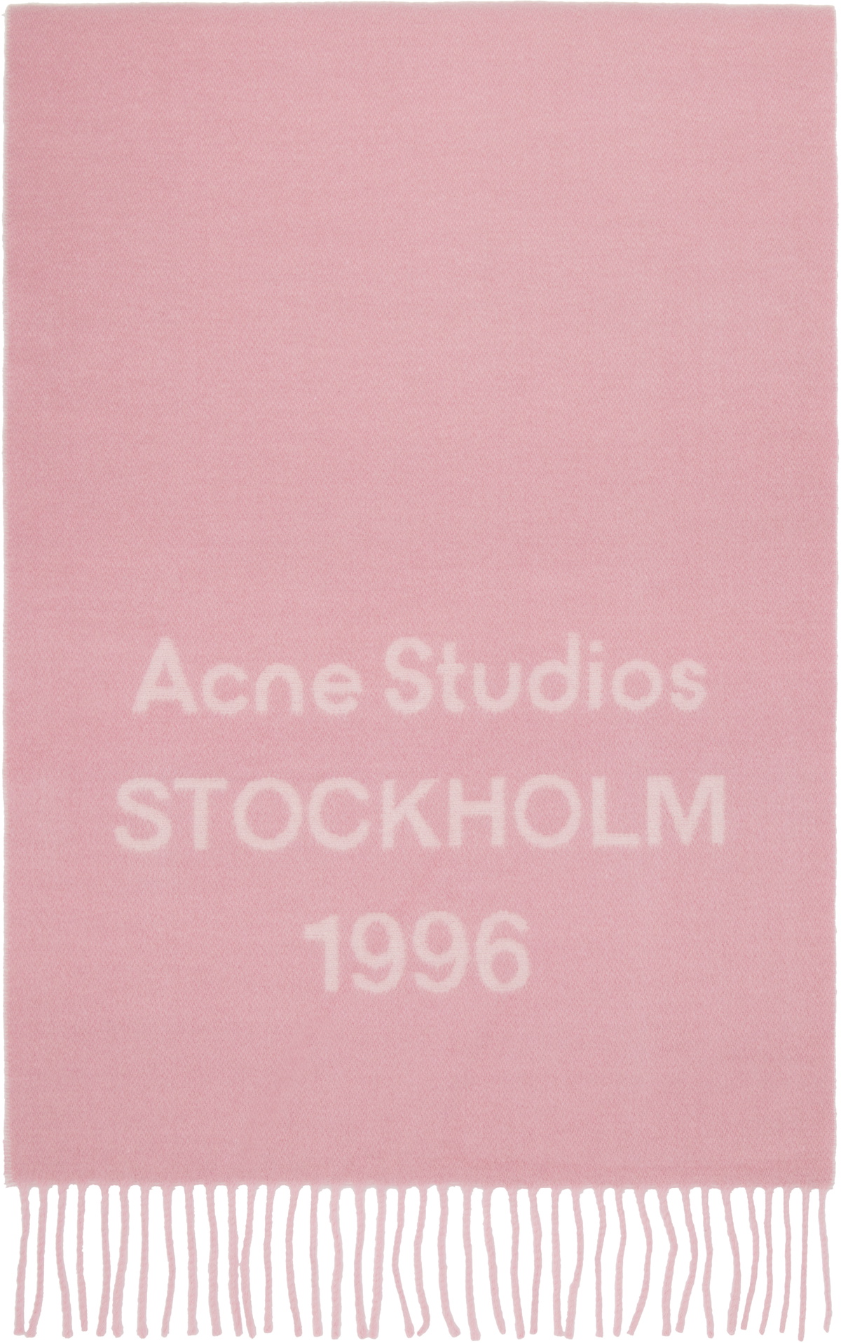 Acne Studios Pink Wide Logo Scarf