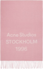 Acne Studios Pink Wide Logo Scarf