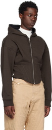Mugler Brown Corseted Hoodie