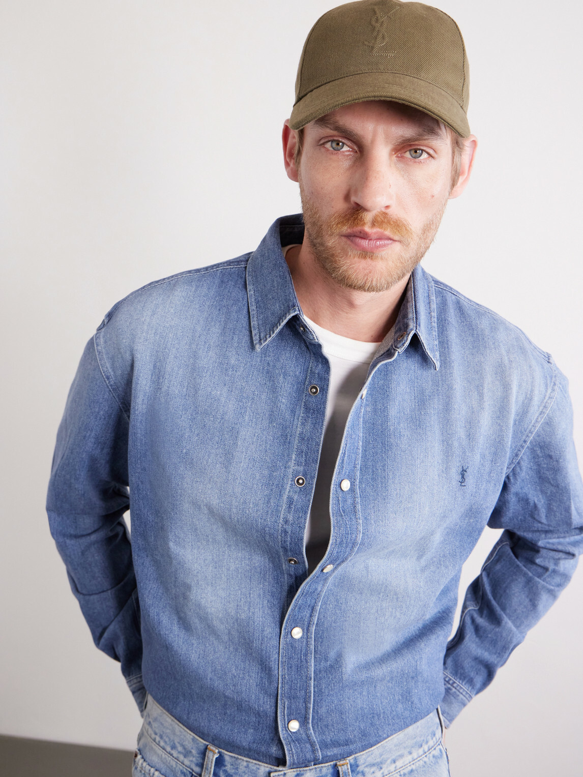 SAINT LAURENT - Logo-Debossed Cotton-Twill Baseball Cap - Green