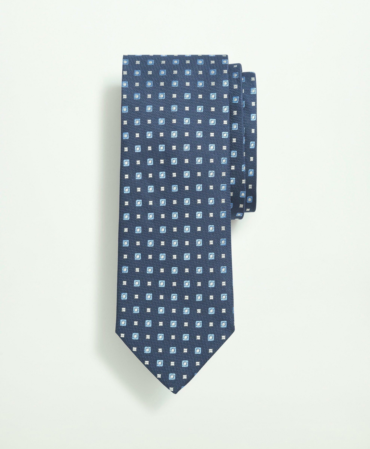 Brooks Brothers Men's Silk Geo Pattern Tie | Navy