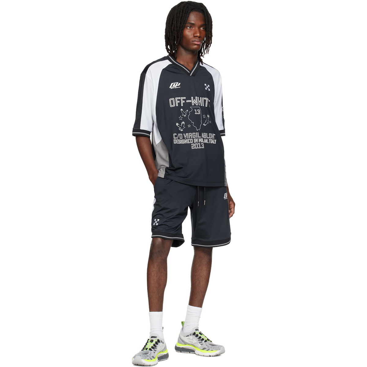 Off-White Black Eagle Team Soccer T-shirt
