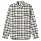 Folk Men's Relaxed Fit Check Shirt in Ecru Black Check