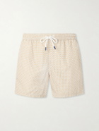 FEDELI - Madeira Printed Straight-Leg Swim Shorts - Orange
