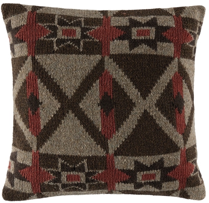 Photo: RRL Brown Patterned Wool & Silk Cushion