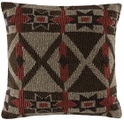 RRL Brown Patterned Wool & Silk Cushion