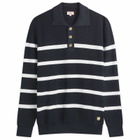 Armor-Lux Men's Knit Polo in Marine Deep/Blanc