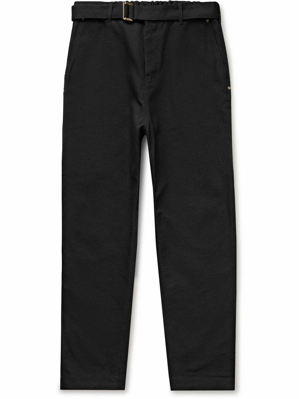Sacai - Carhartt WIP Slim-Fit Belted Cotton-Canvas Trousers - Black