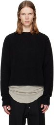 Rick Owens Black Tower Round Neck Sweater