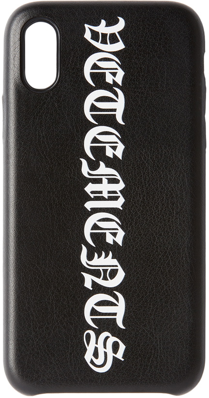 Photo: VETEMENTS Black Vertical Logo iPhone XS Case