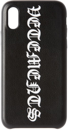 VETEMENTS Black Vertical Logo iPhone XS Case