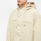 Auralee Men's Biodegradable Nylon Hooded Popover Jacket in Light Beige
