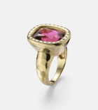 Octavia Elizabeth Mirage 18kt gold ring with rubellite and diamonds