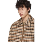 AMI Alexandre Mattiussi Brown Plaid Blouson Jacket