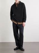 A Kind Of Guise - Marabou Knitted Organic Cotton Polo Shirt - Black