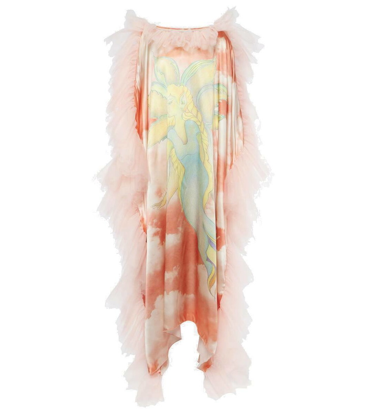 Photo: Rodarte Printed tulle-trimmed silk kaftan