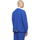 Homme Plisse Issey Miyake Blue Cotton Surface Pleated Cardigan