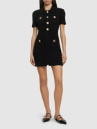 SELF-PORTRAIT Embellished Knit Button Down Mini Dress