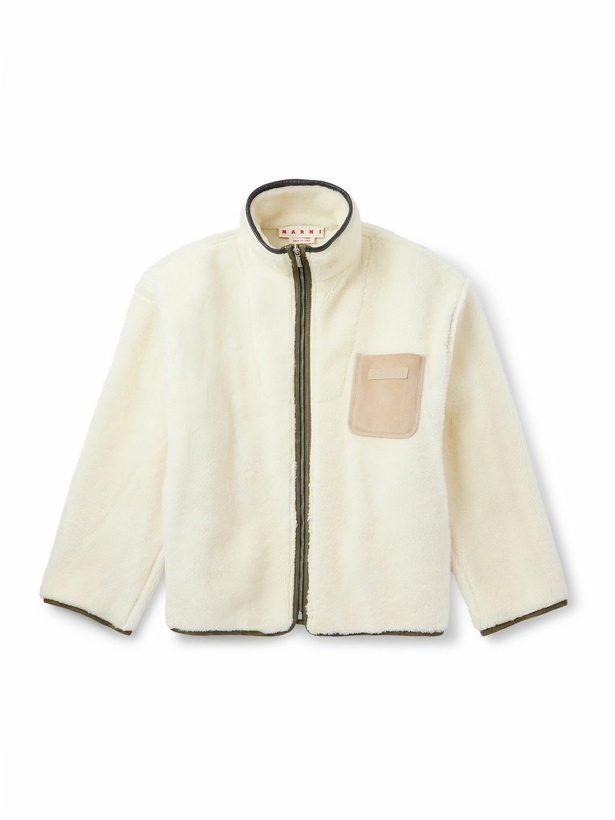 Photo: Marni - Suede and Leather-Trimmed Shearling Jacket - Neutrals