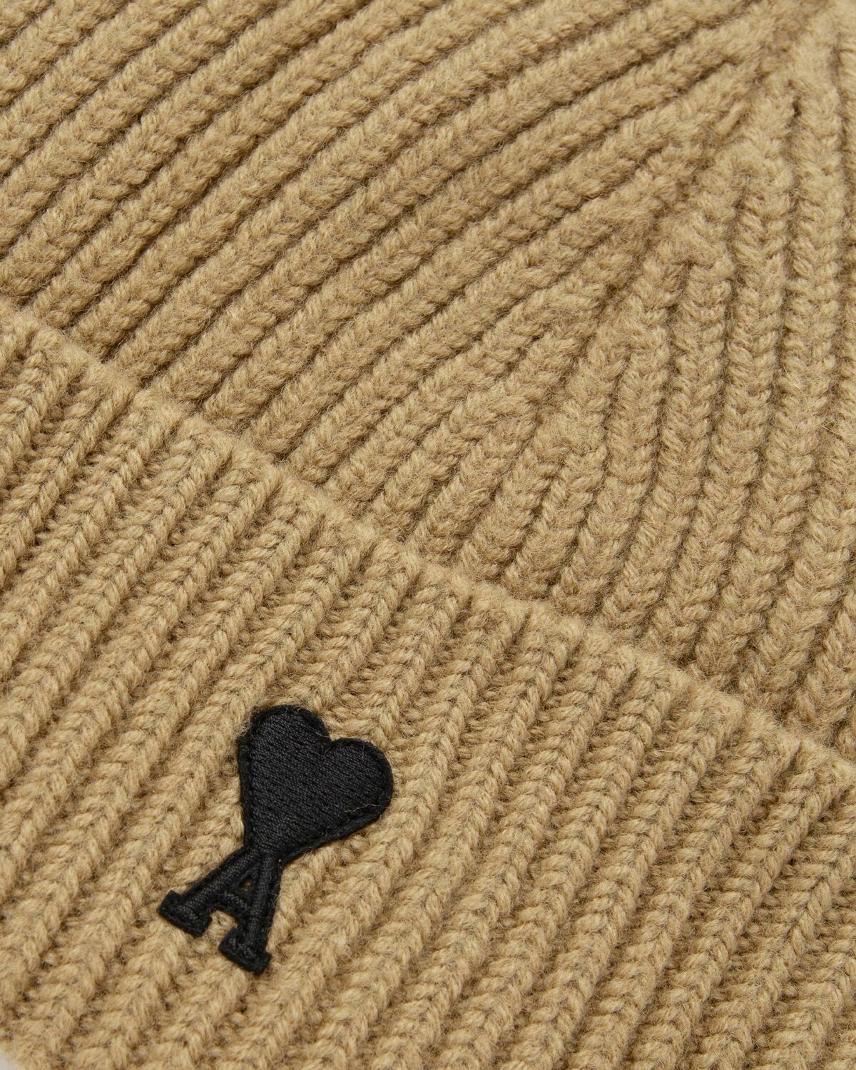 AMI Paris AMI DE COEUR BEANIE Beige Mens Beany