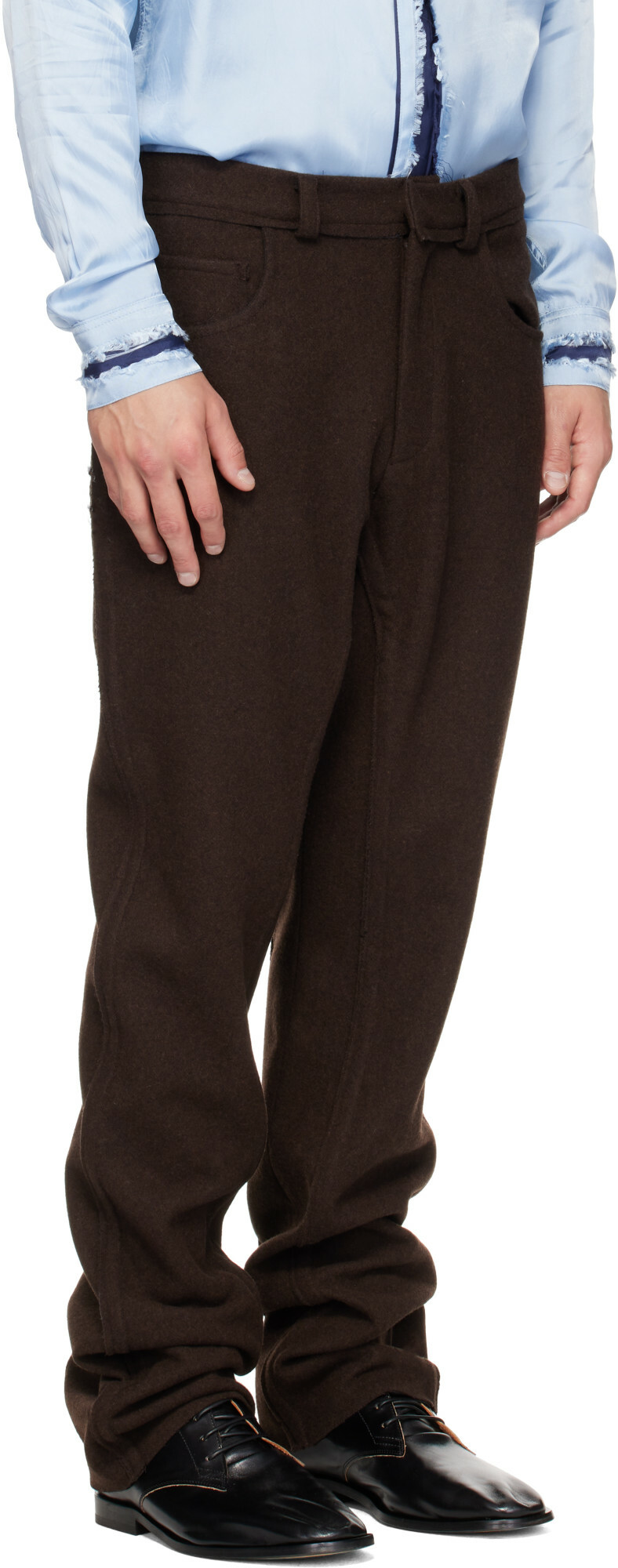 Edward Cuming Brown Raw Soft Trousers