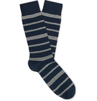 Oliver Spencer Loungewear - Miller Mélange Stretch Cotton-Blend Socks - Blue