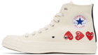 COMME des GARÇONS PLAY Off-White Converse Edition Multiple Hearts Chuck 70 High Sneakers