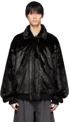 The Frankie Shop Black Scott Faux-Fur Bomber Jacket
