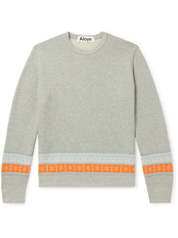 Photo: Aloye - Panelled Stretch-Knit and Cotton-Jersey Sweatshirt - Gray