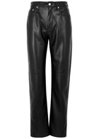Nanushka Vinni Black Faux Leather Trousers