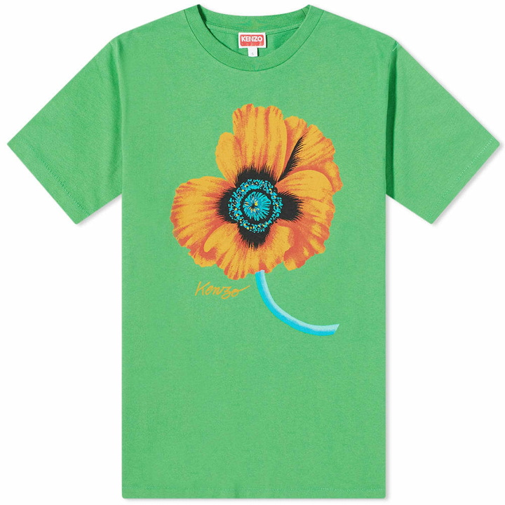 Photo: KENZO Paris Men's Kenzo Floral Print T-Shirt in Grass Green