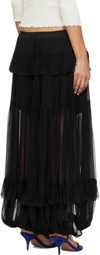 Chloé Black Fluid Pleated Silk Trousers