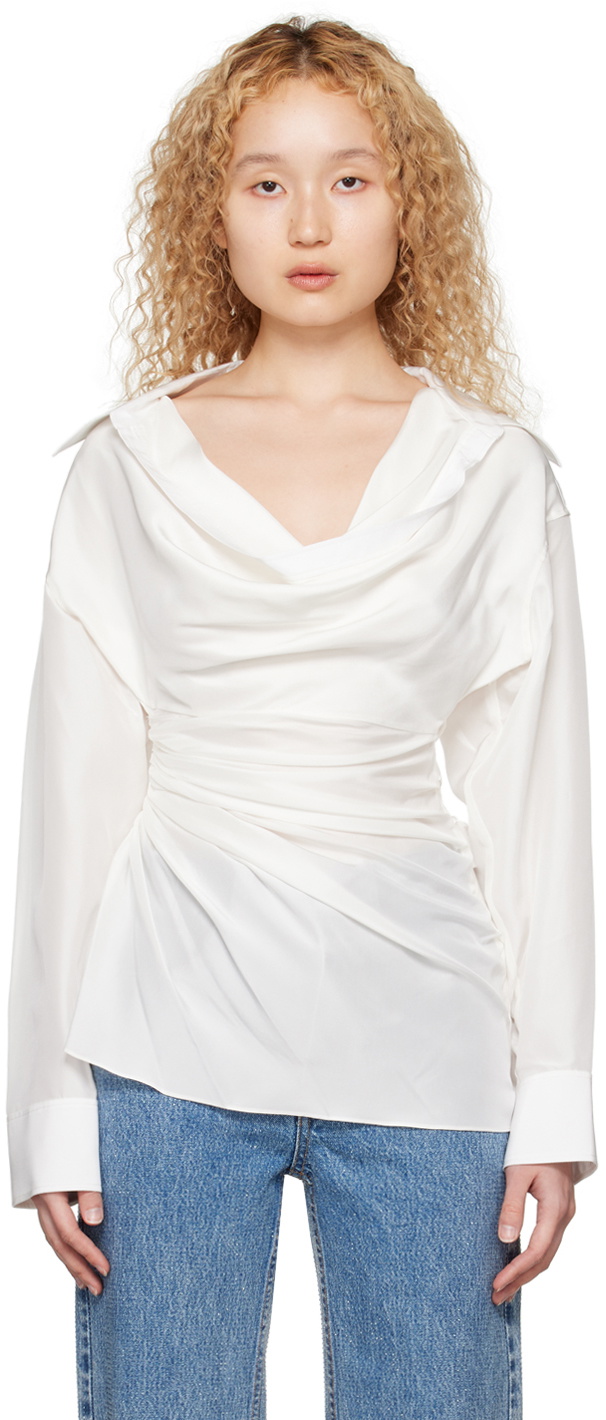 Alexander Wang Off-White Gathered Shirt Alexander Wang