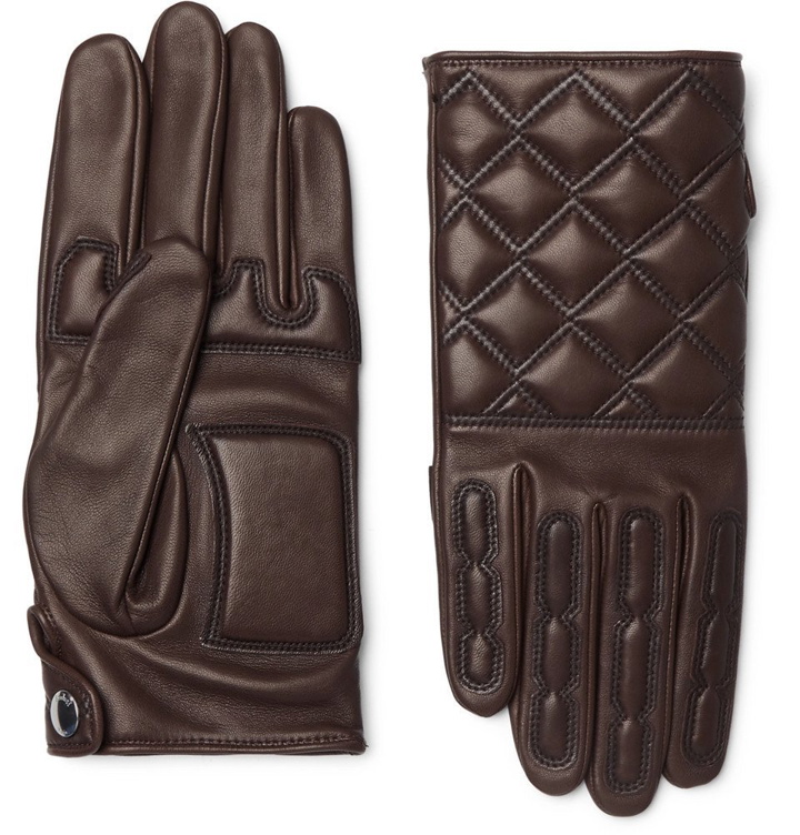 Photo: Berluti - Quilted Leather Gloves - Men - Brown