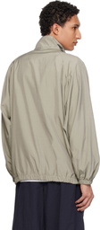 YOKE Khaki Silk Nylon 3/4 Zip Pullover Jacket
