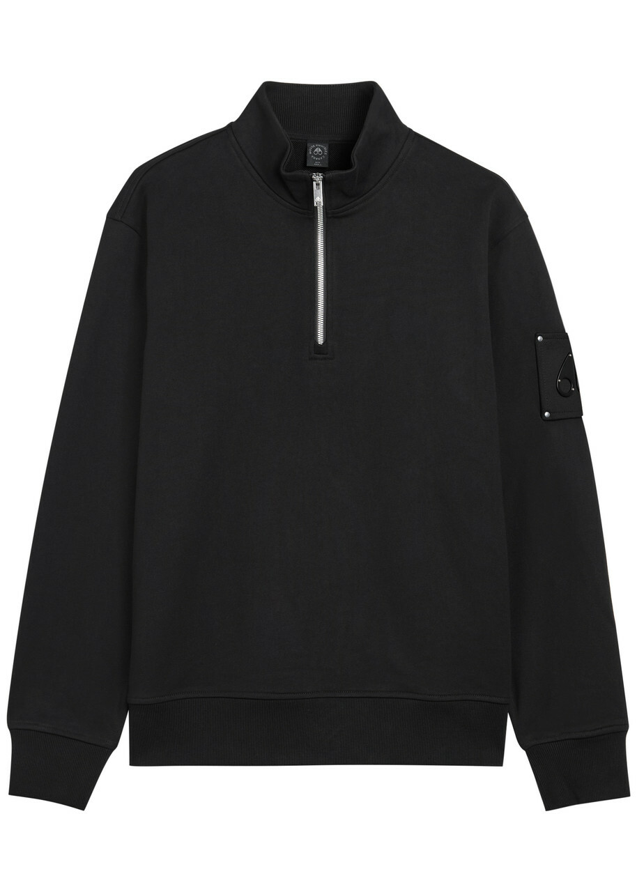 Moose Knuckles Hartsfield Half-zip Cotton Sweatshirt Black
